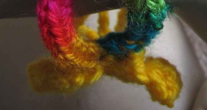 large image of art item: accessory &ndash; bracelet crochet flower yellow pink