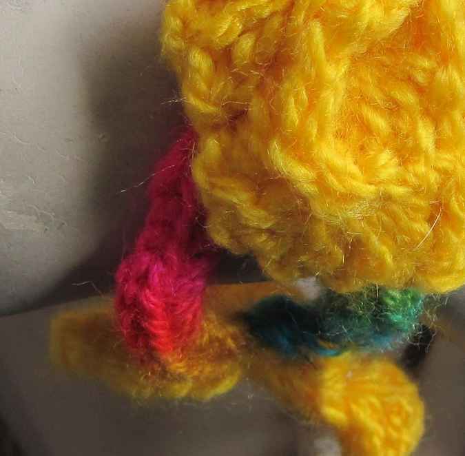 large image of art item: accessory &ndash; bracelet crochet flower yellow pink