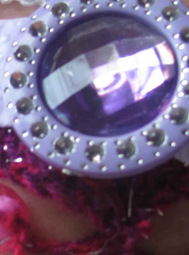 large image of art item: accessory &ndash; bracelet pink purple ribbon gem purple