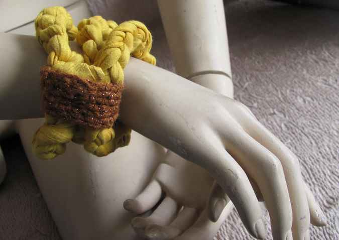large image of art item: accessory &ndash; bracelet yellow brown