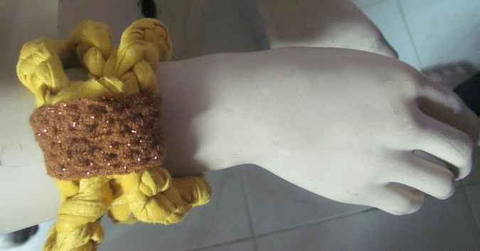 large image of art item: accessory &ndash; bracelet yellow brown