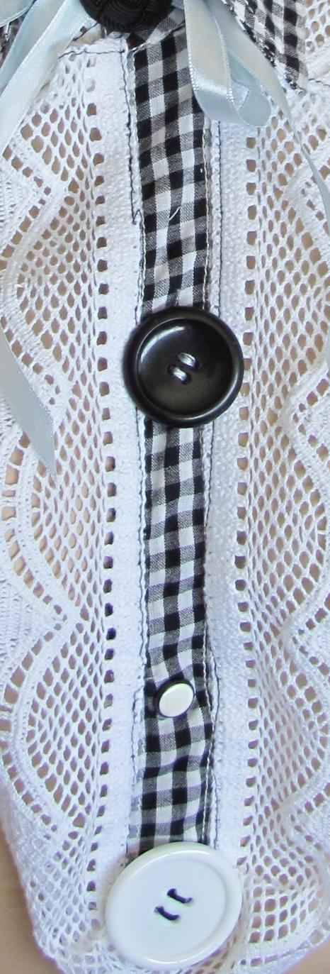 large image of art item: accessory &ndash; collar white black with button black