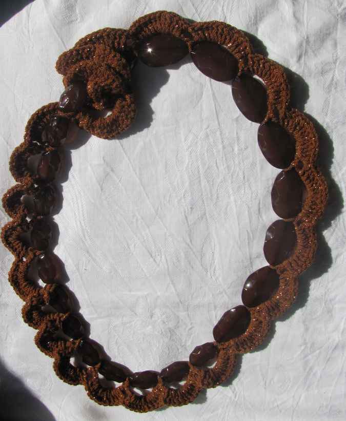large image of art item: accessory &ndash; crochet brown beads black