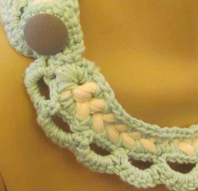 large image of art item: accessory &ndash; crochet cyan white button cyan