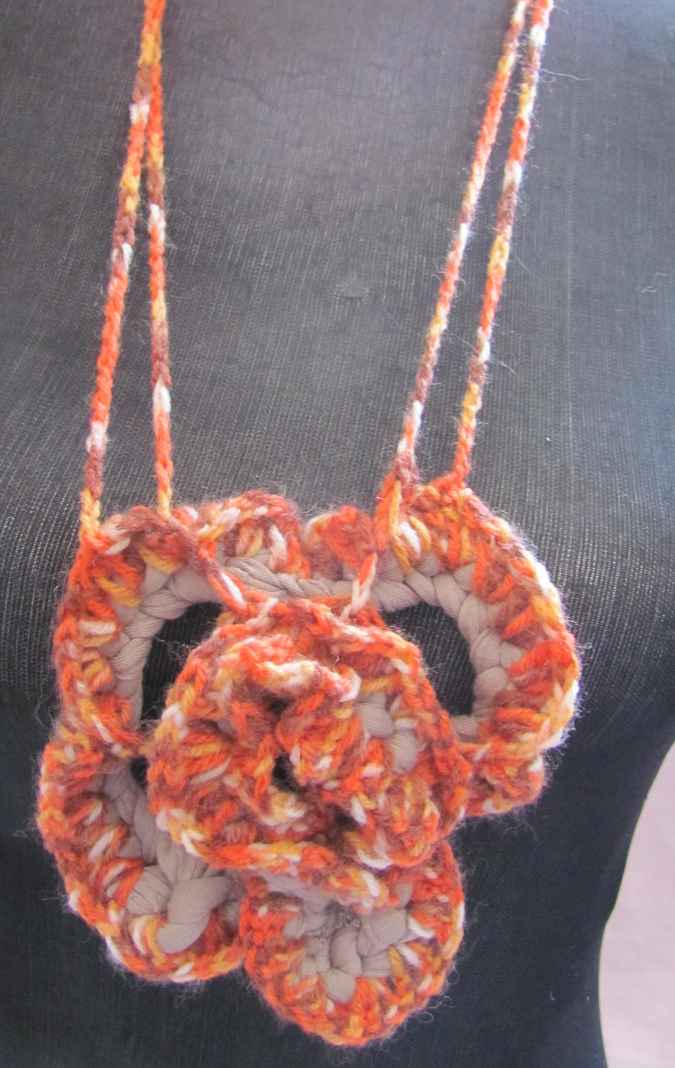 large image of art item: accessory &ndash; crochet flower orange