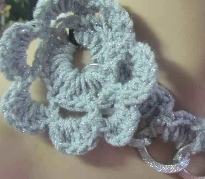 large image of art item: accessory &ndash; crochet neck flower violet