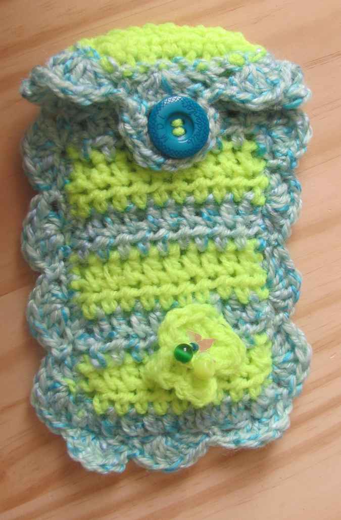 large image of art item: accessory &ndash; cell phone pocket cyan green