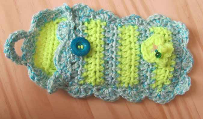 large image of art item: accessory &ndash; cell phone pocket cyan green