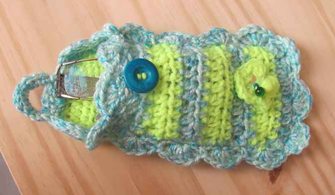 large image of art item: accessory &ndash; cell phone pocket cyan green