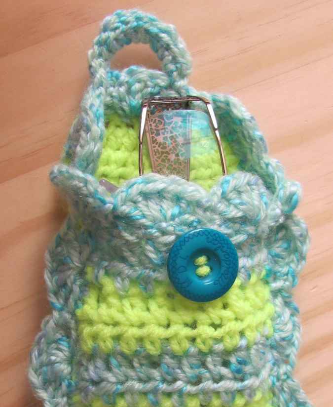 large image of art item: accessory &ndash; cell phone pocket cyan green