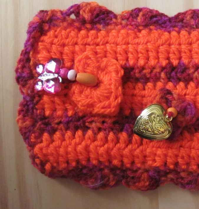 large image of art item: accessory &ndash; cell phone pocket orange purple