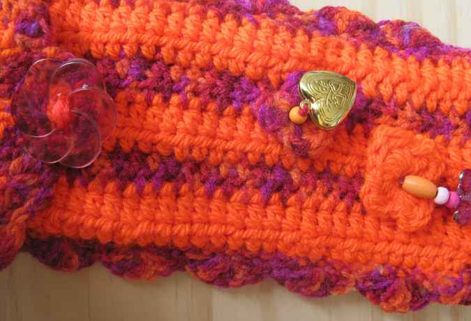 large image of art item: accessory &ndash; cell phone pocket orange purple