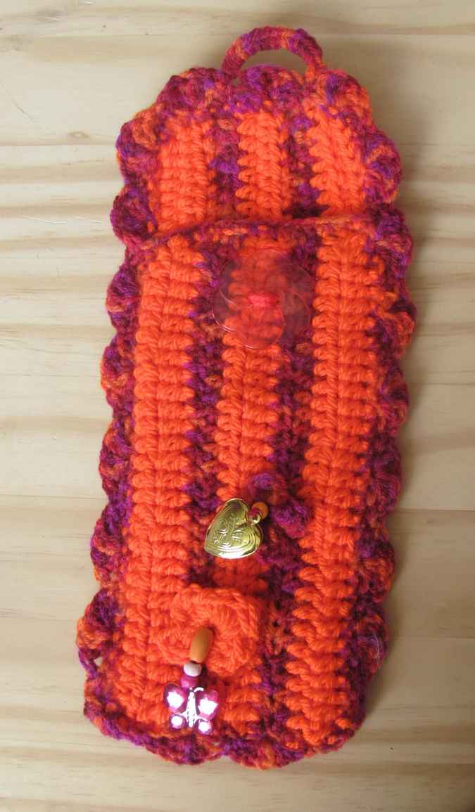 large image of art item: accessory &ndash; cell phone pocket orange purple