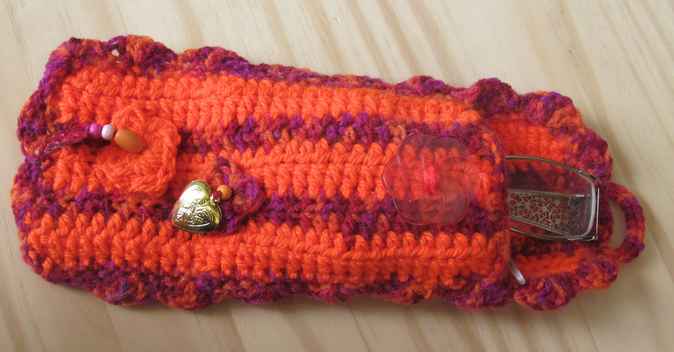 large image of art item: accessory &ndash; cell phone pocket orange purple