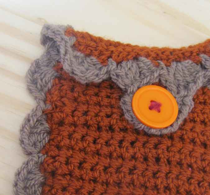 large image of art item: accessory &ndash; cell phone pocket brown gray button orange