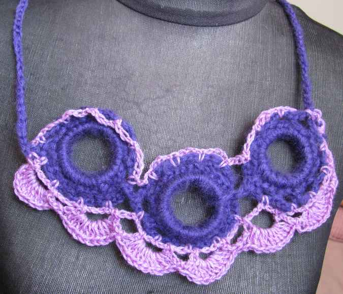 large image of art item: accessory &ndash; necklace crochet purple pink