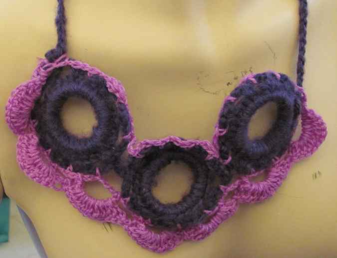 large image of art item: accessory &ndash; necklace crochet purple pink