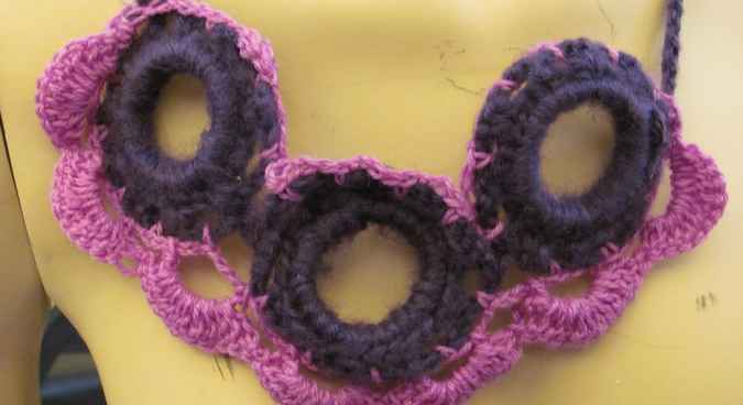 large image of art item: accessory &ndash; necklace crochet purple pink