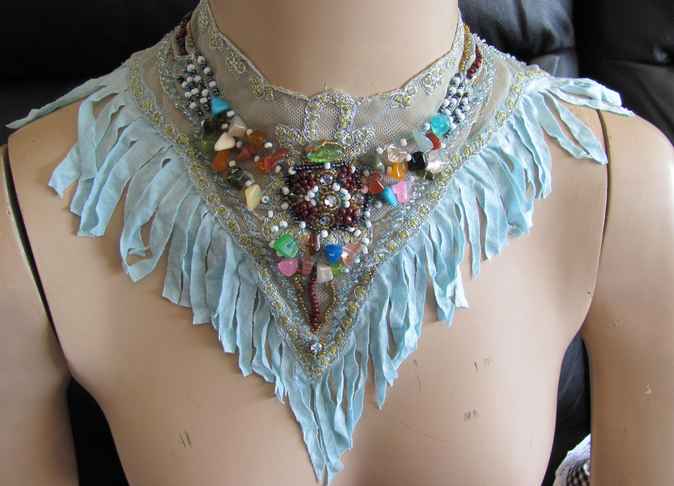 large image of art item: accessory &ndash; necklace cyan beads colorful
