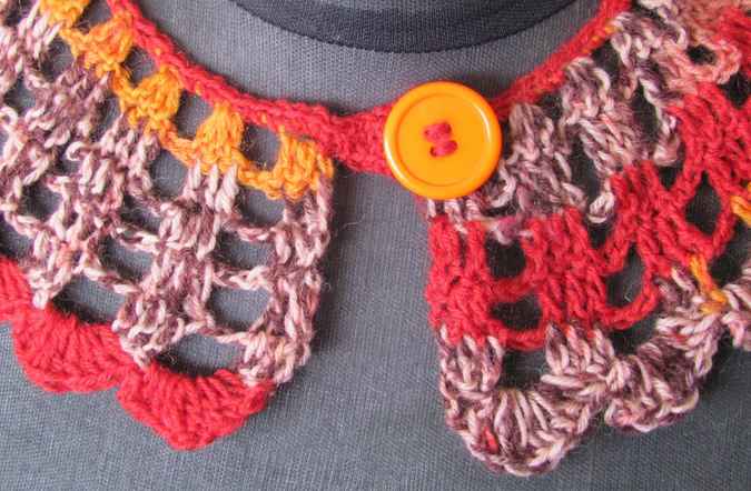 large image of art item: accessory &ndash; necklace red orange button orange