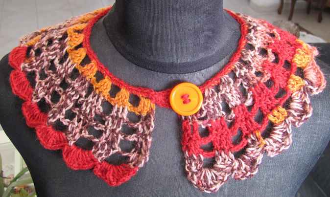 large image of art item: accessory &ndash; necklace red orange button orange