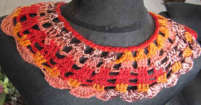 large image of art item: accessory &ndash; necklace red orange button orange