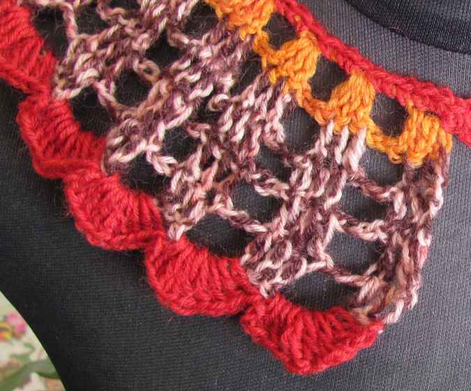 large image of art item: accessory &ndash; necklace red orange button orange