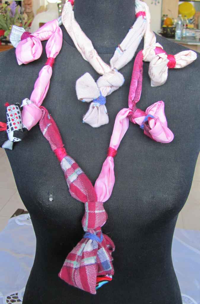 large image of art item: accessory &ndash; necklace quilt pink purple