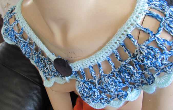 large image of art item: accessory &ndash; necklace shades of blue button black