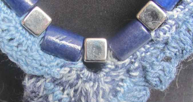 large image of art item: accessory &ndash; necklace shades of blue beads metallic