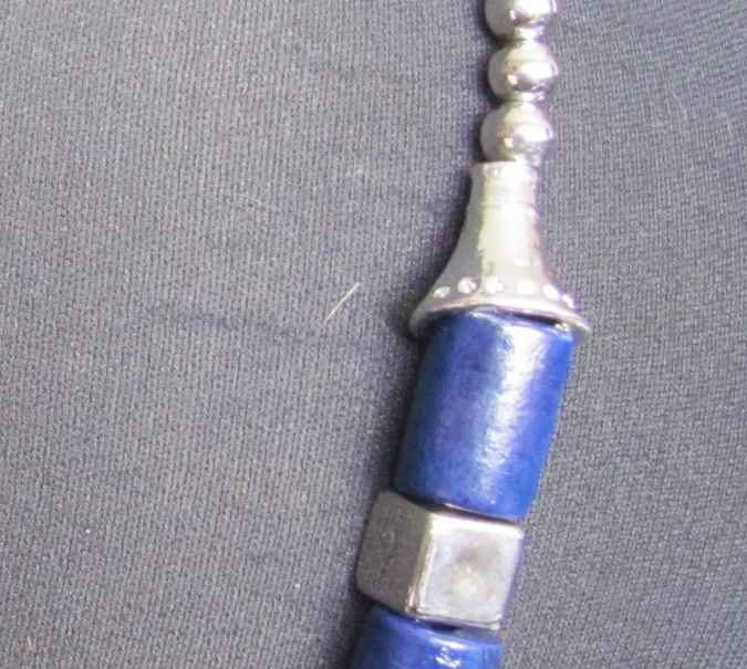 large image of art item: accessory &ndash; necklace shades of blue beads metallic