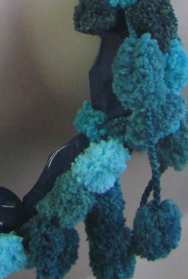 large image of art item: accessory &ndash; ponpons cyan crystals black