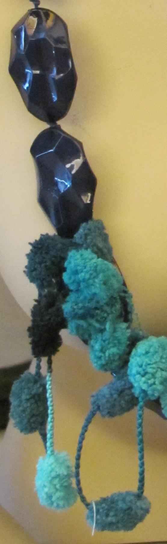 large image of art item: accessory &ndash; ponpons cyan crystals black