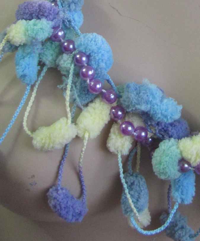 large image of art item: accessory &ndash; ponpons purple beads