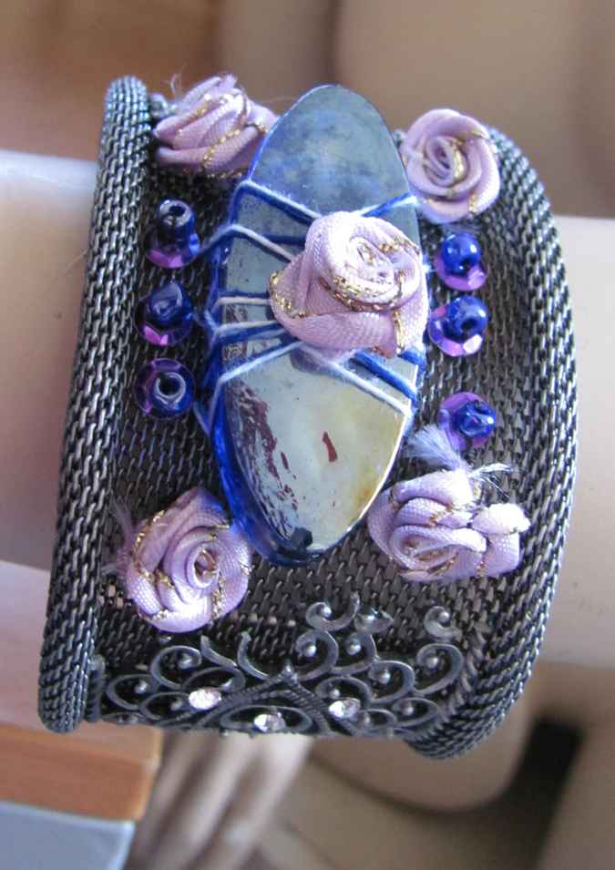 large image of art item: accessory &ndash; bracelet roses purple gems