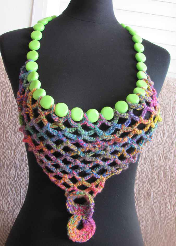 large image of art item: accessory &ndash; chestpiece necklace beads green colorful