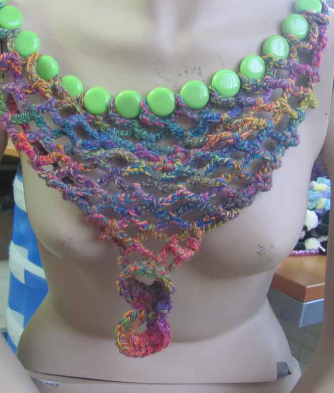 large image of art item: accessory &ndash; chestpiece necklace beads green colorful
