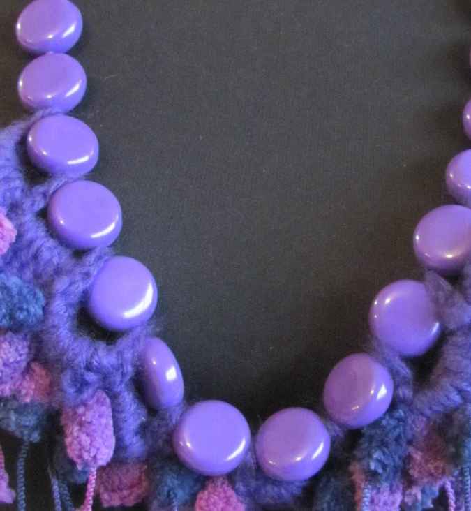 large image of art item: accessory &ndash; chestpiece necklace crochet beads purple