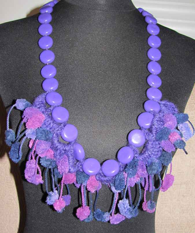 large image of art item: accessory &ndash; chestpiece necklace crochet beads purple