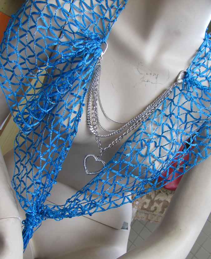 large image of art item: accessory &ndash; chestpiece necklace blue net