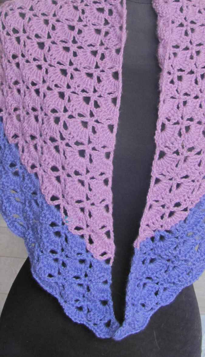 large image of art item: accessory &ndash; shawl crochet purple pink