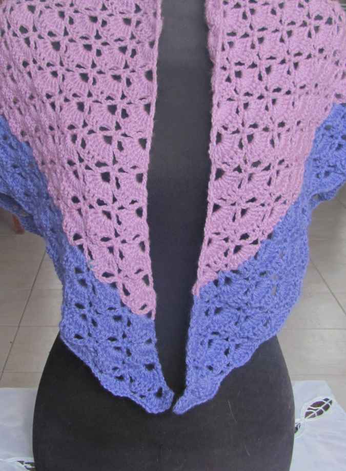 large image of art item: accessory &ndash; shawl crochet purple pink