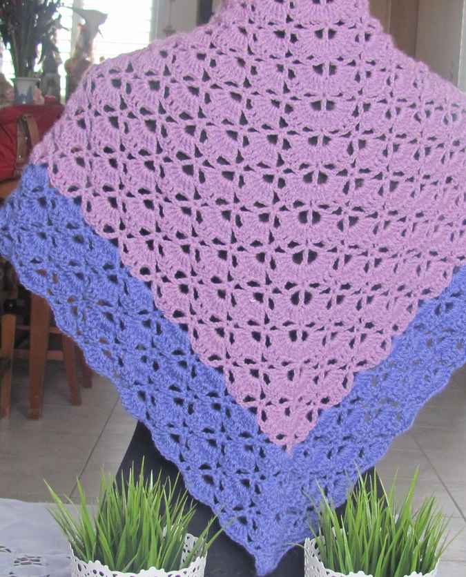 large image of art item: accessory &ndash; shawl crochet purple pink