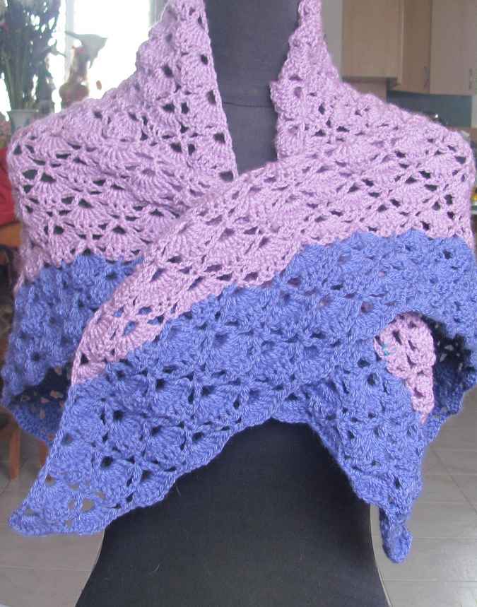 large image of art item: accessory &ndash; shawl crochet purple pink