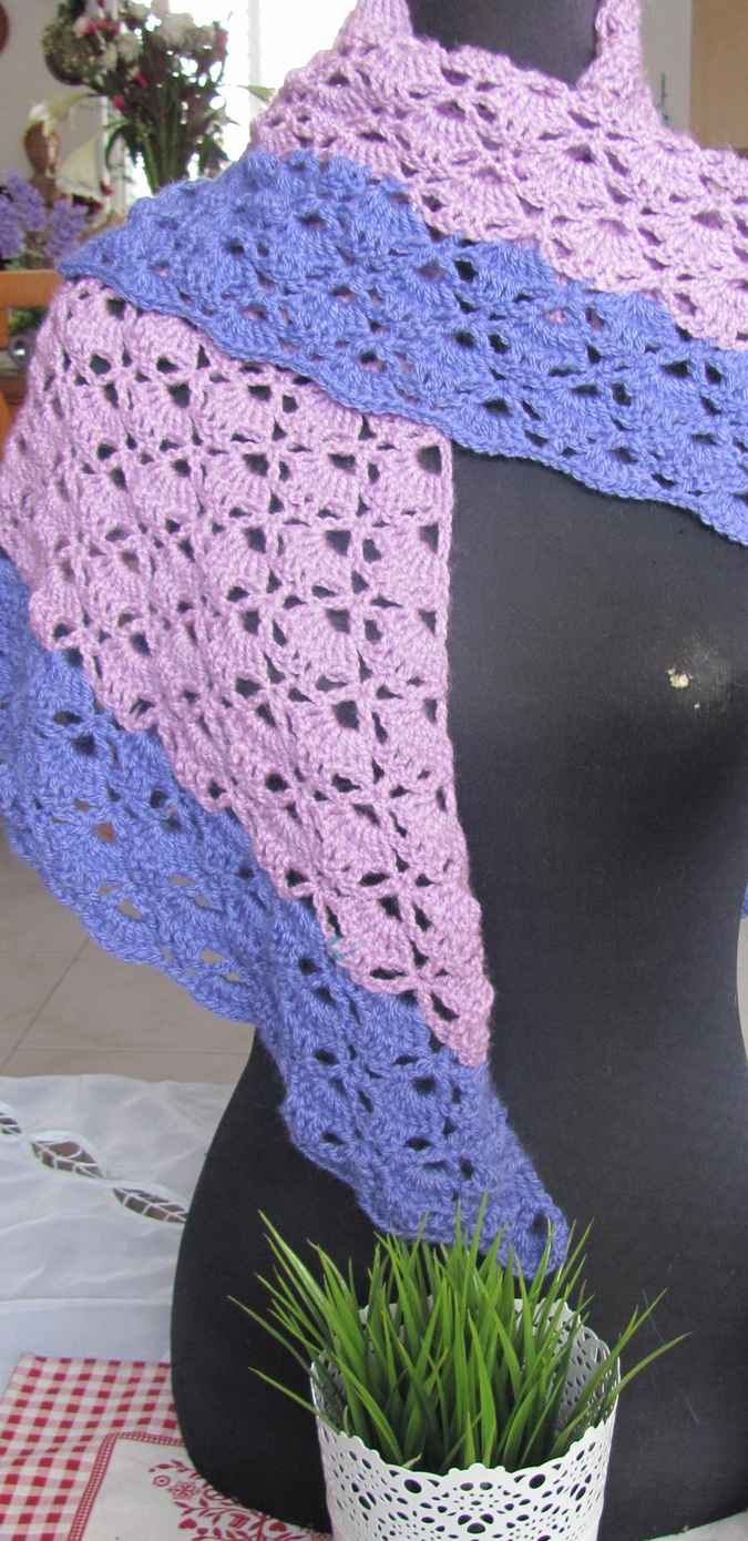 large image of art item: accessory &ndash; shawl crochet purple pink