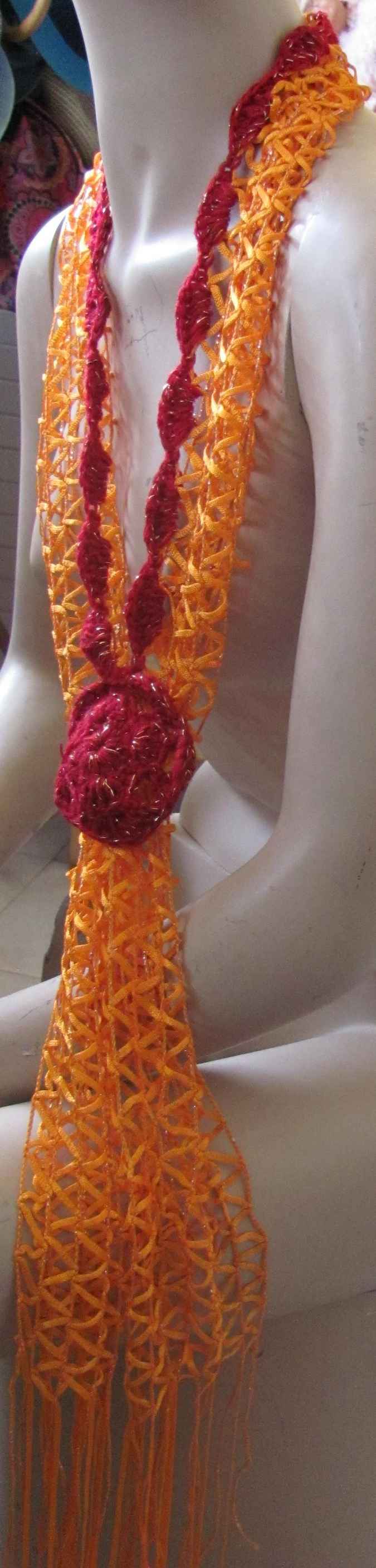 large image of art item: accessory &ndash; scarf net yellow red