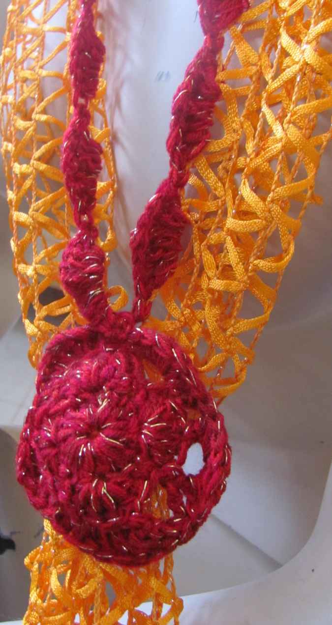 large image of art item: accessory &ndash; scarf net yellow red