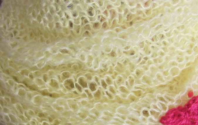 large image of art item: accessory &ndash; scarf yellow flowers crochet