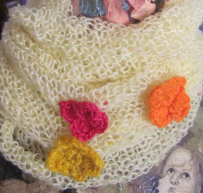 large image of art item: accessory &ndash; scarf yellow flowers crochet