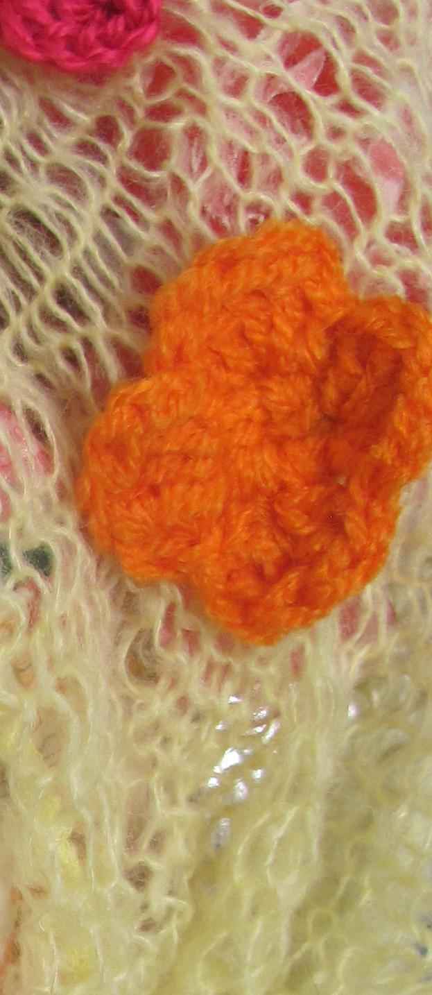 large image of art item: accessory &ndash; scarf yellow flowers crochet